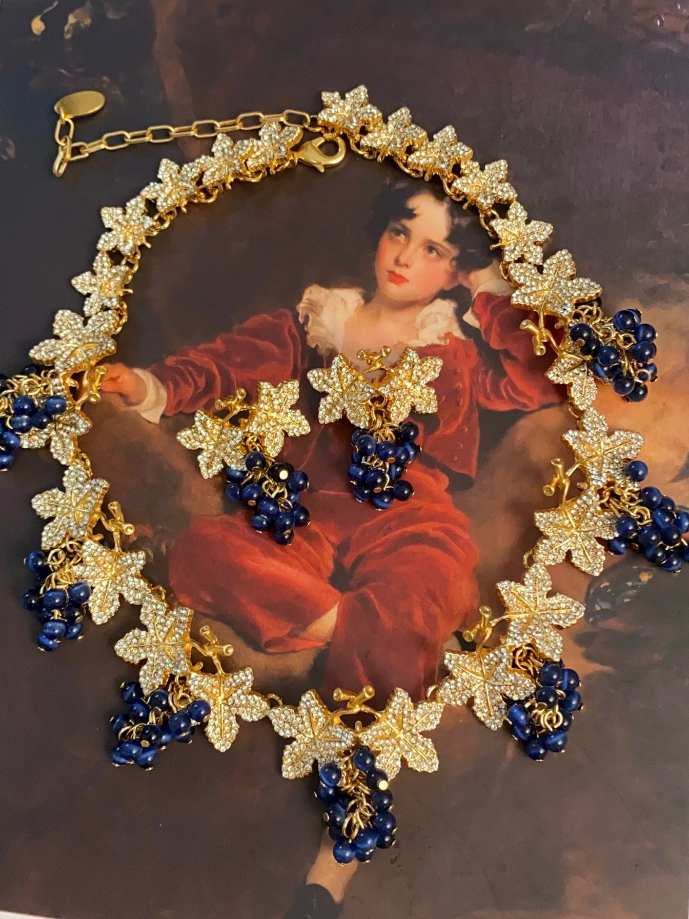 Royal Blue Grape-Glass Jewelry Set