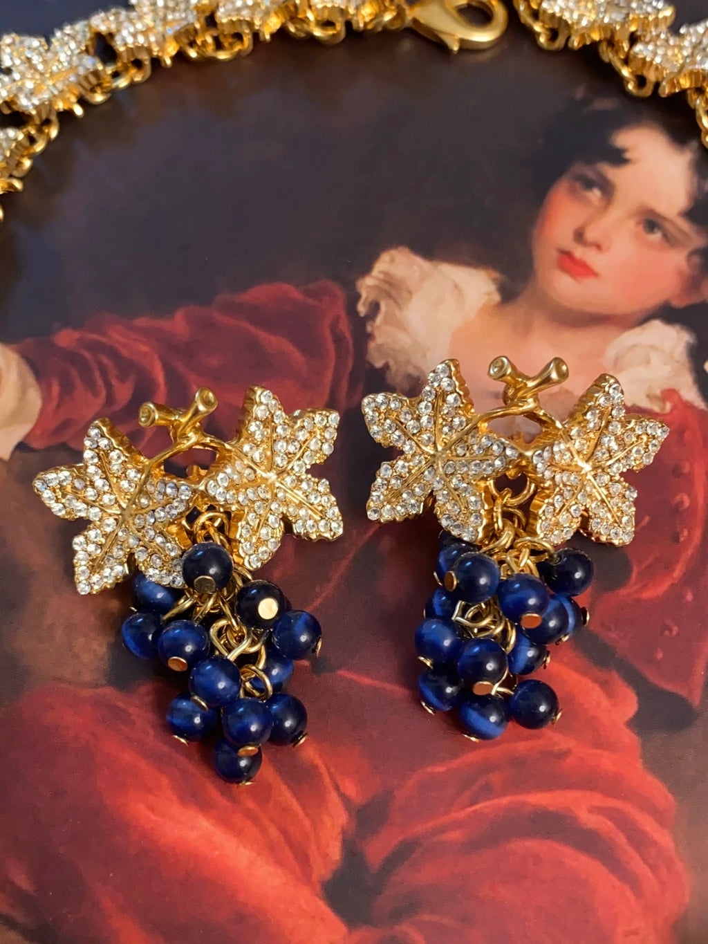 Royal Blue Grape-Glass Jewelry Set