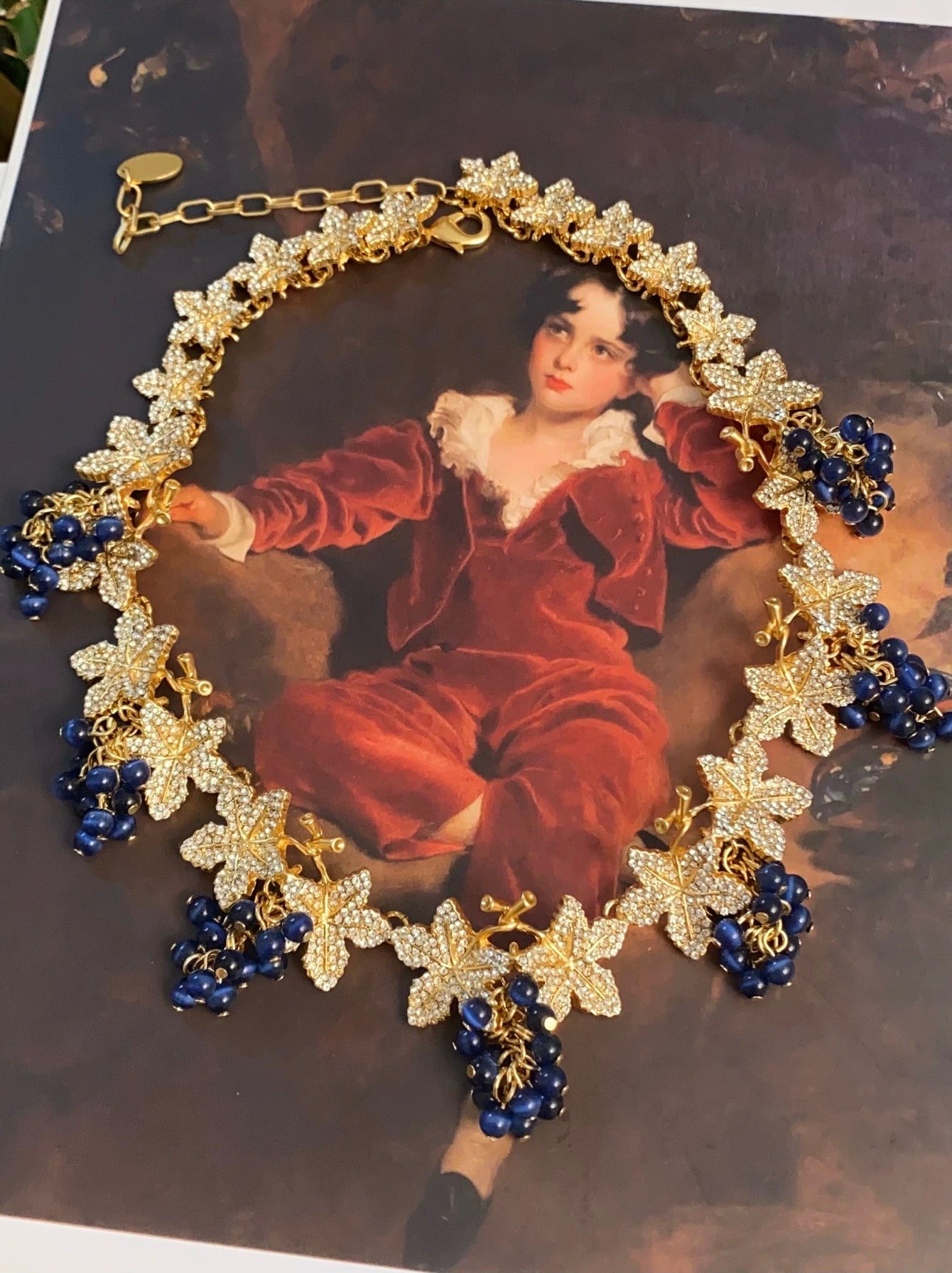 Royal Blue Grape-Glass Jewelry Set