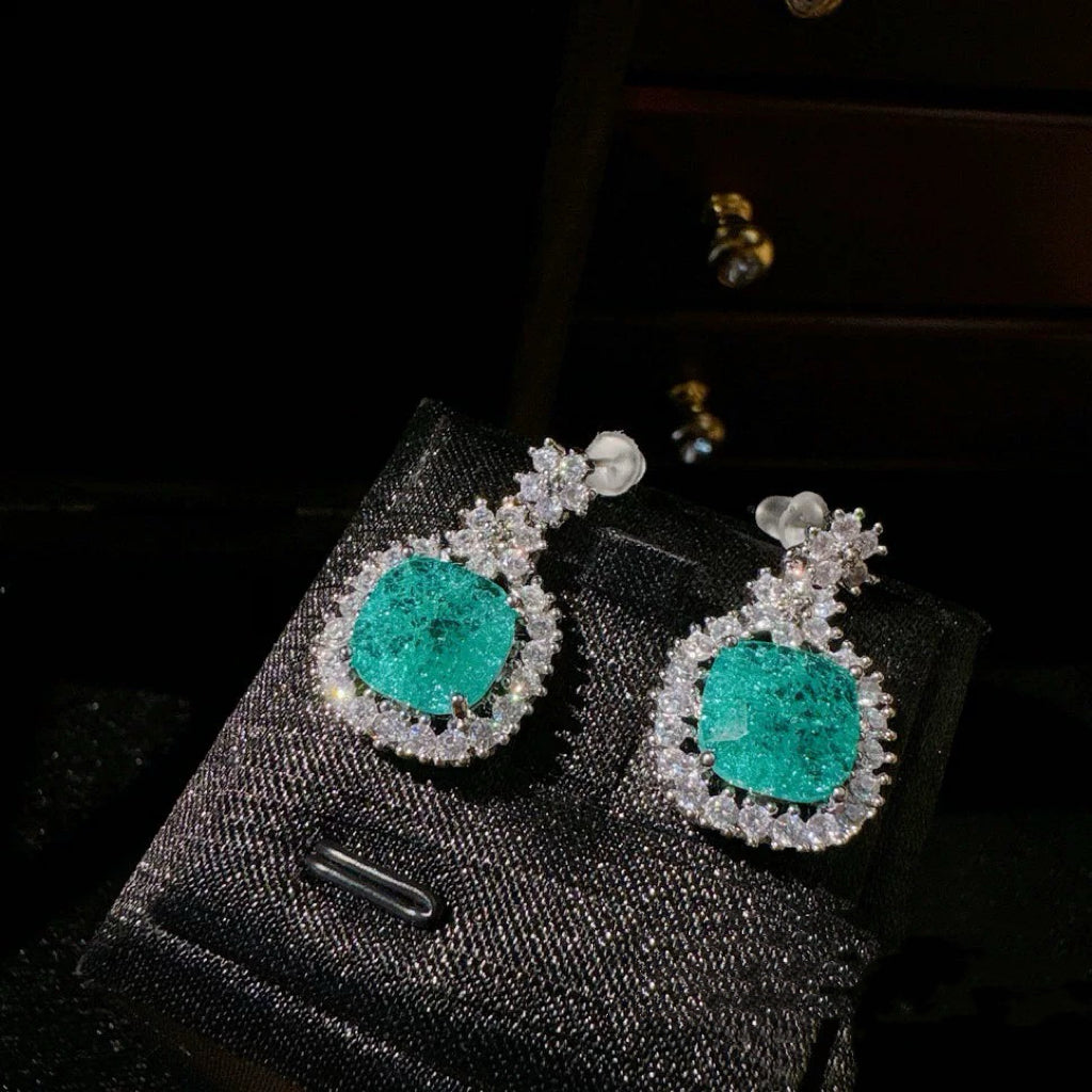 Tsavorite Green Zirconia Flower Jewelry Set