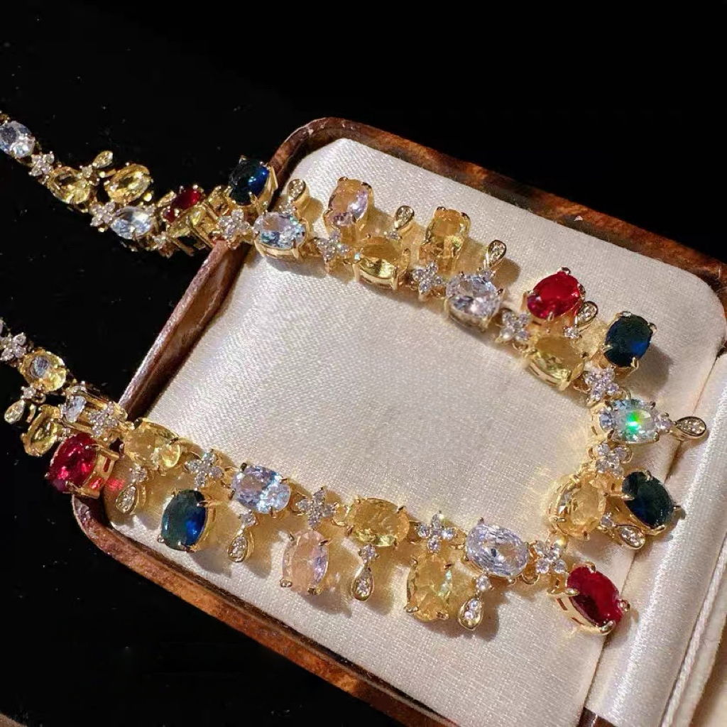 Rainbow Palace Multi-Color Simulated Gemstone Statement Set