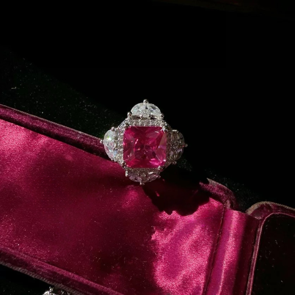 Fuchsia Royale Luxury 18K White Gold Plated Jewelry Suite