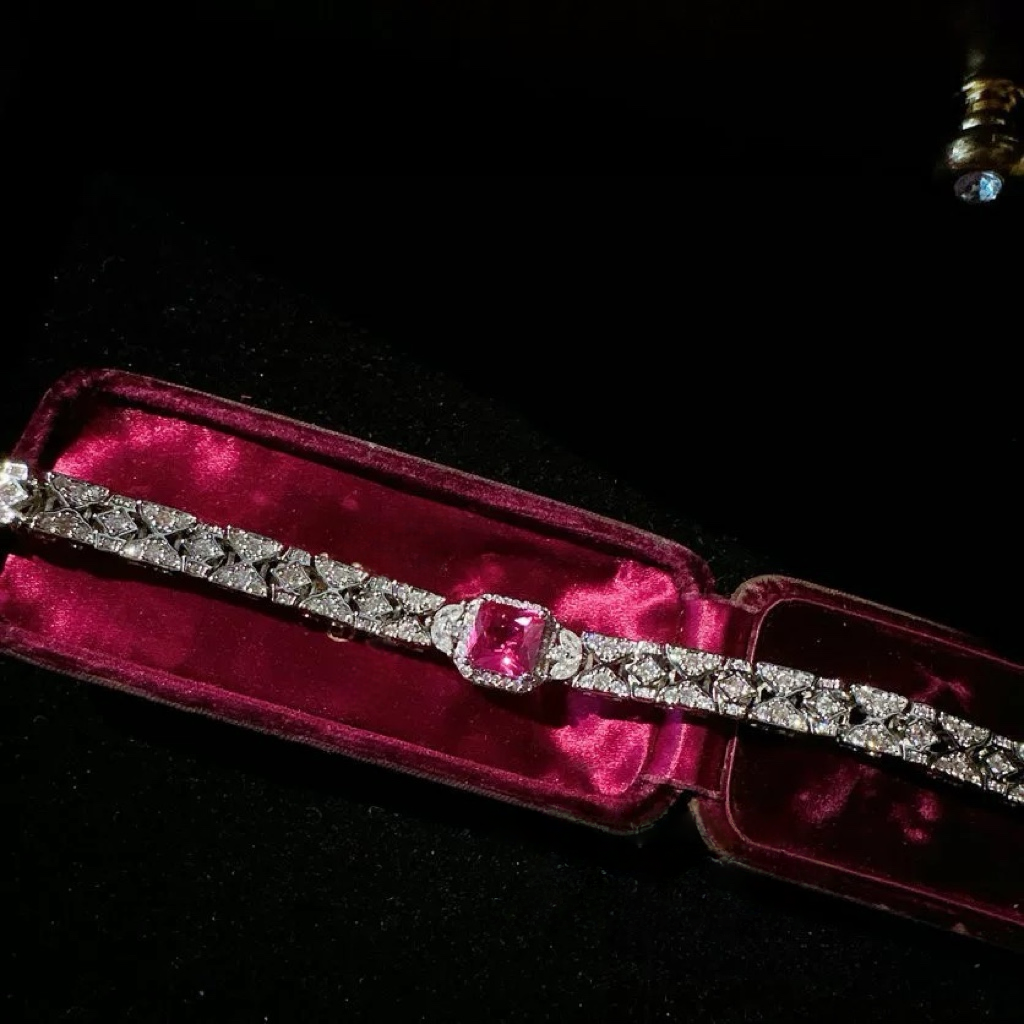 Fuchsia Royale Luxury 18K White Gold Plated Jewelry Suite