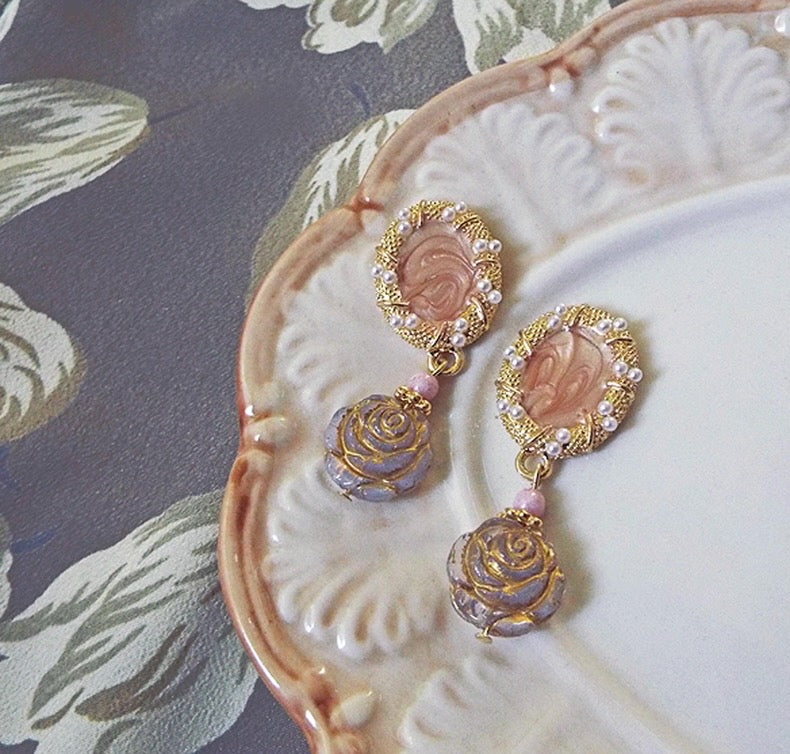 Handmade Romantic Rose Earrings