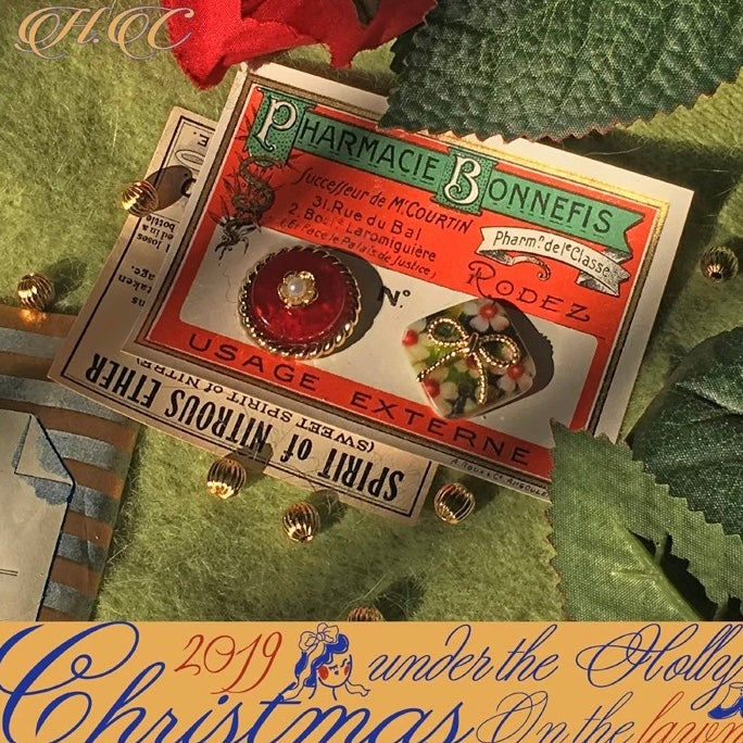 Handmade Christmas Ruby & Floral Gift Box Earrings