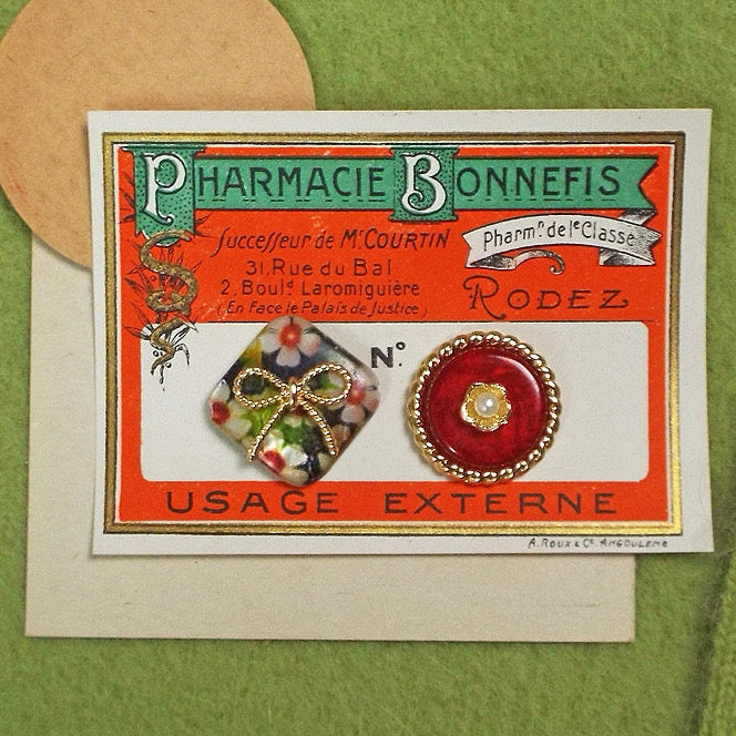 Handmade Christmas Ruby & Floral Gift Box Earrings