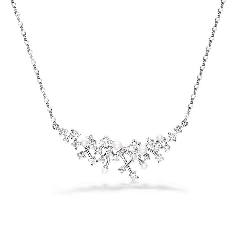 Dazzling Nebula 925 Silver Necklace and Earrings Set