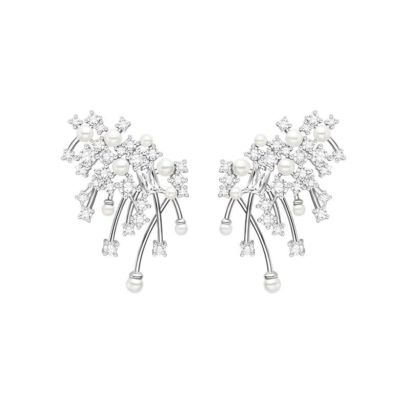 Dazzling Nebula 925 Silver Necklace and Earrings Set