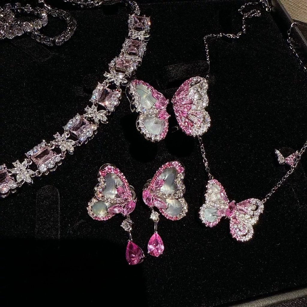 Butterfly Dreams Mother of Pearl Necklace Earrings Ring