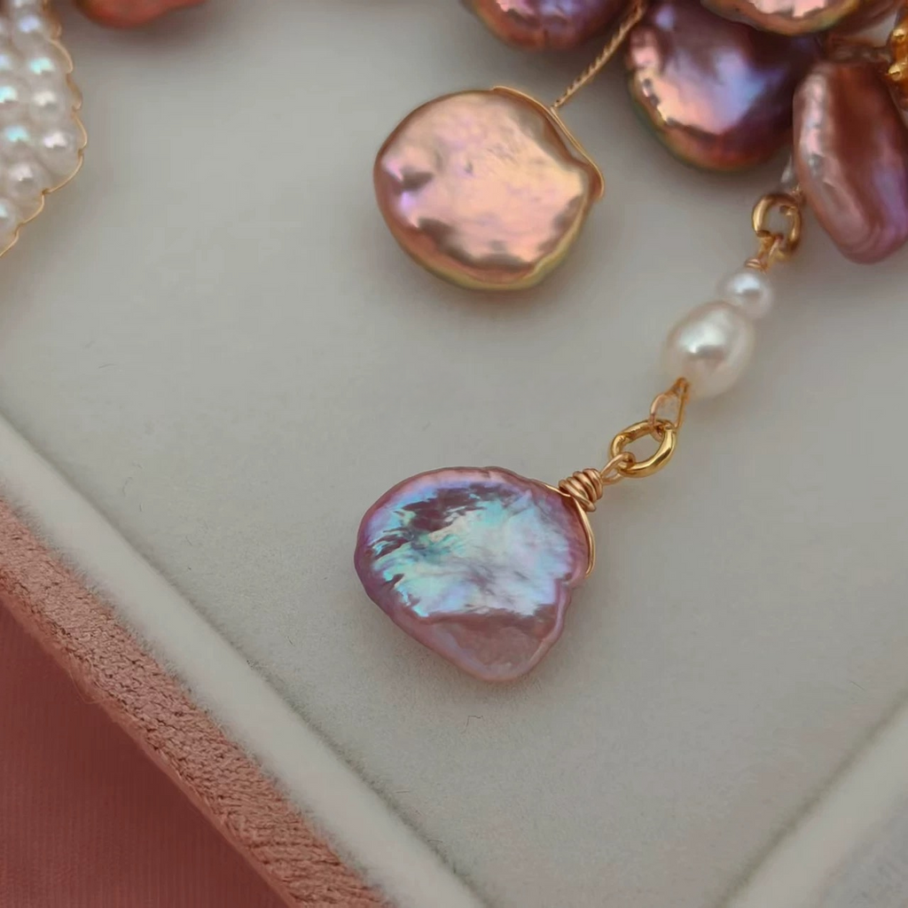 Handmade Baroque Pearl Blossom Necklace