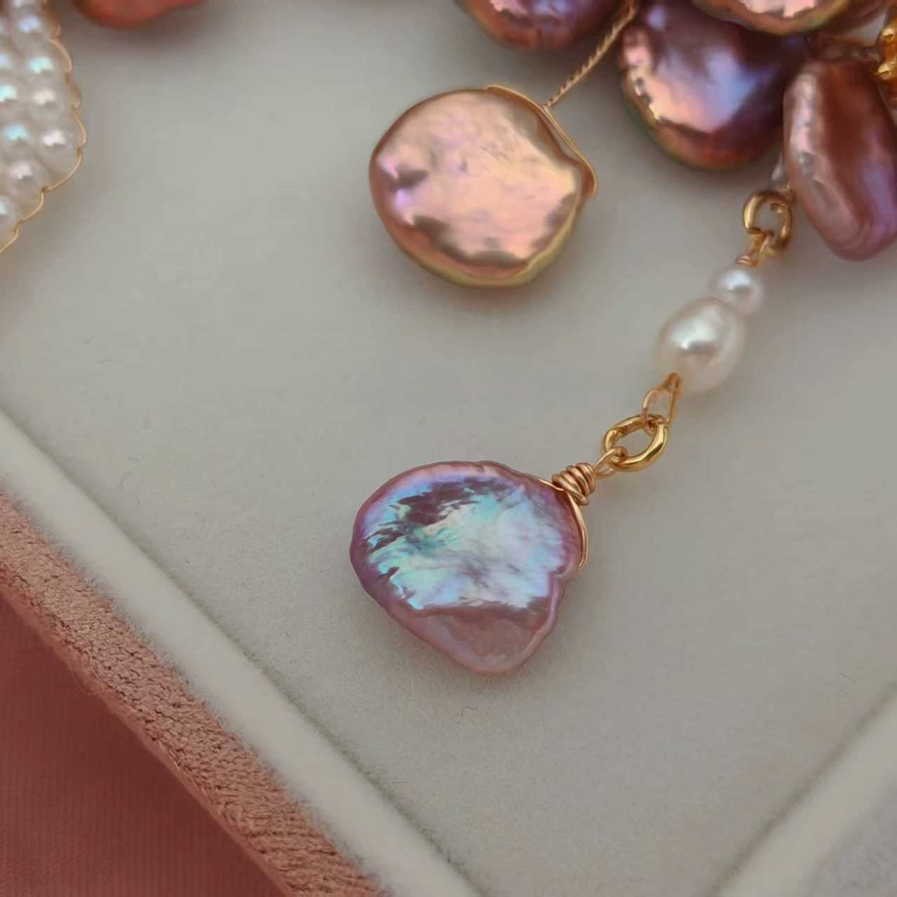 Handmade Baroque Pearl Blossom Necklace