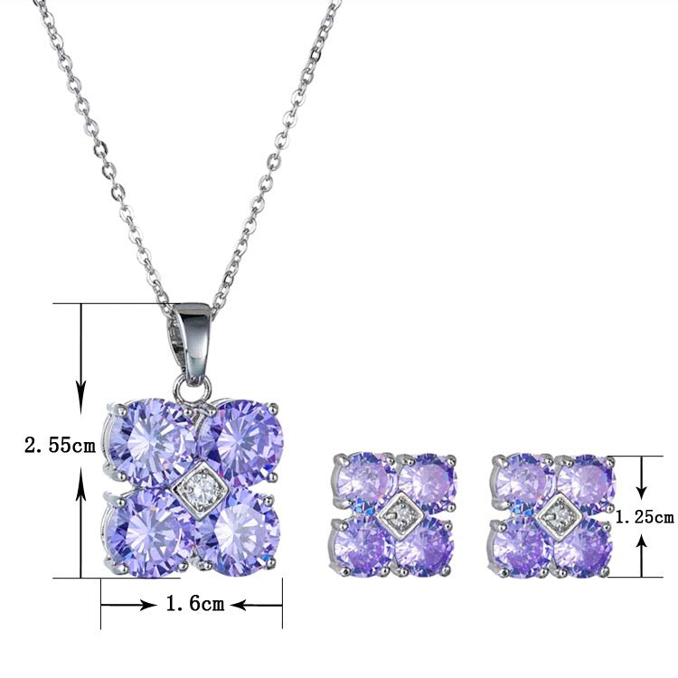Radiant Purple Necklace & Earrings Set