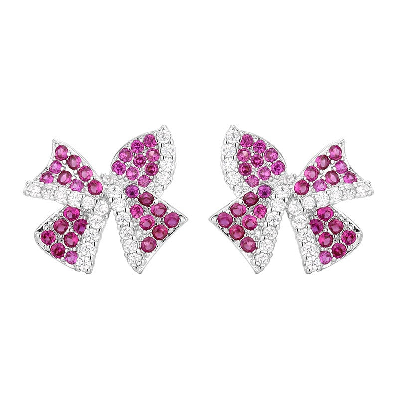 Ruby Corundum Flower Jewelry Set