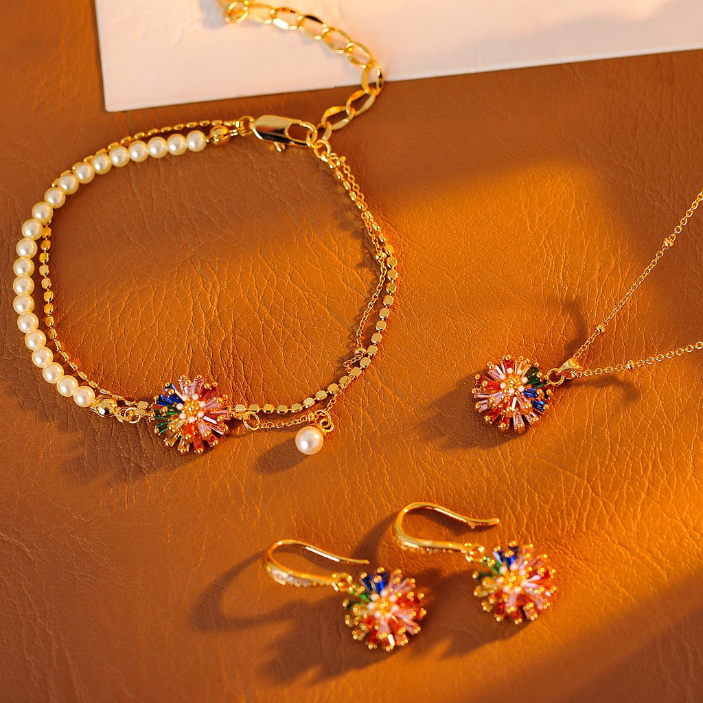 Rainbow Daisy Jewelry Set