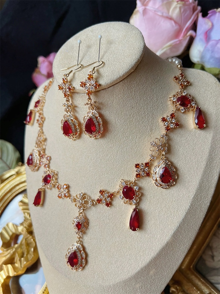 Handmade Victorian Baroque Necklace & Earring Set