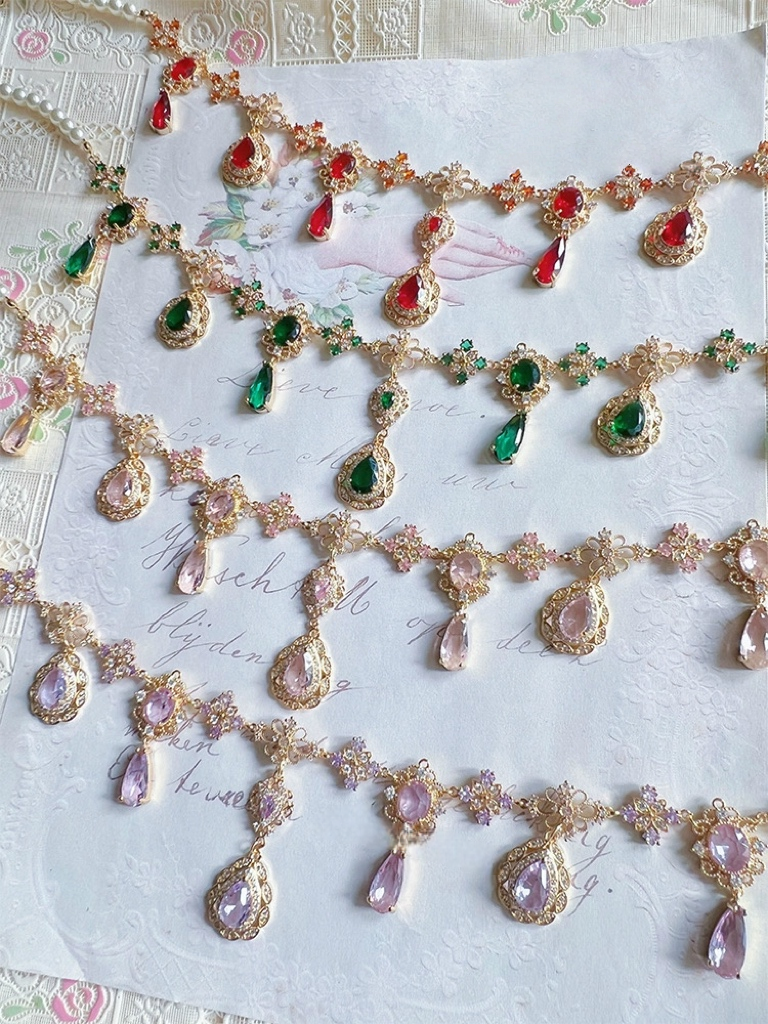 Handmade Victorian Baroque Necklace & Earring Set