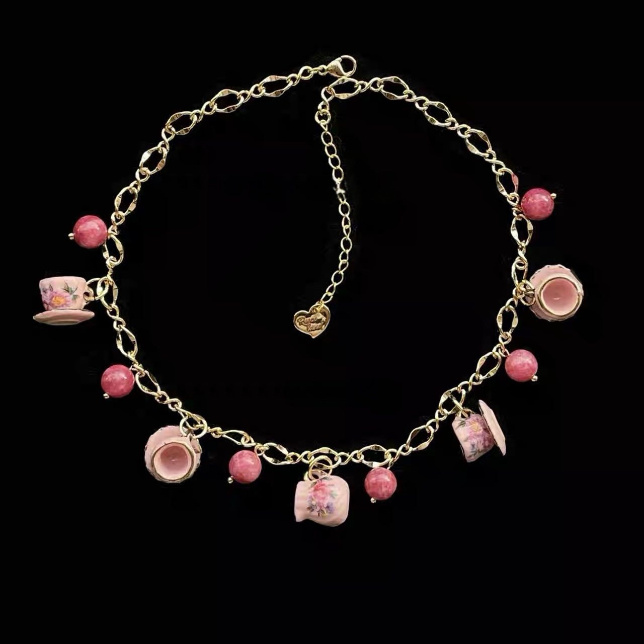 Handmade Sweet Tea Party Teacup Necklace & Bracelet Set