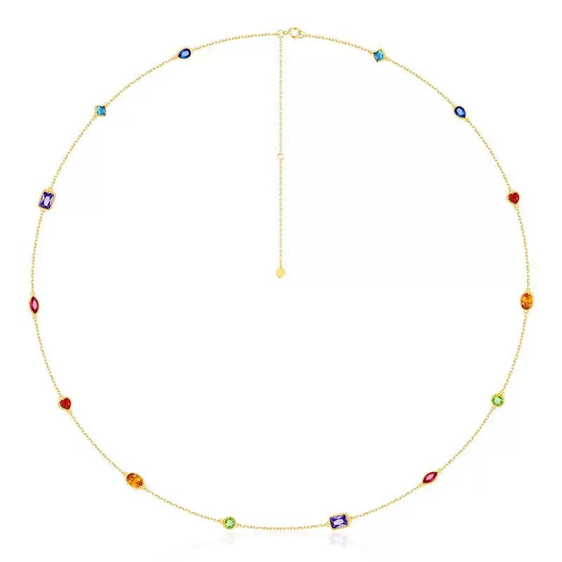 Colored Gemstone Necklace Bracelet Earring Set