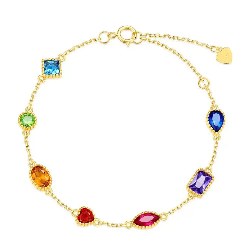 Colored Gemstone Necklace Bracelet Earring Set