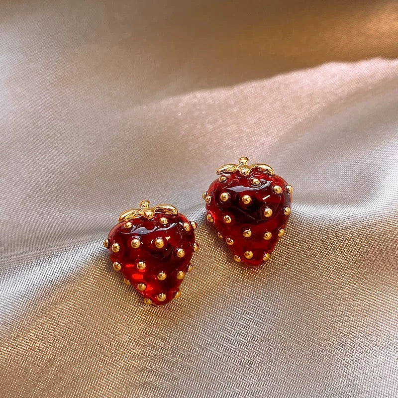 Strawberry Picnic Basket Jewelry Set