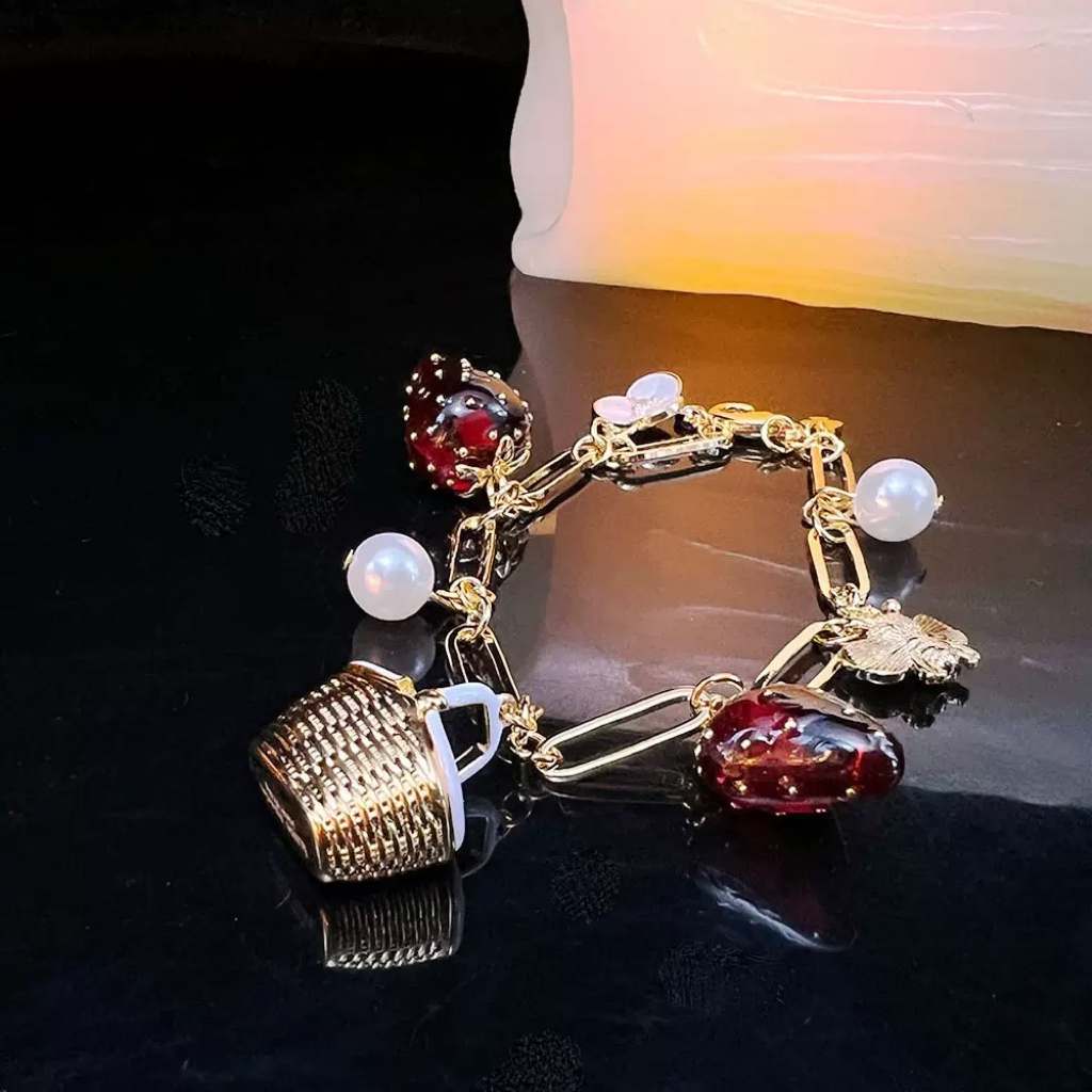 Strawberry Picnic Basket Jewelry Set
