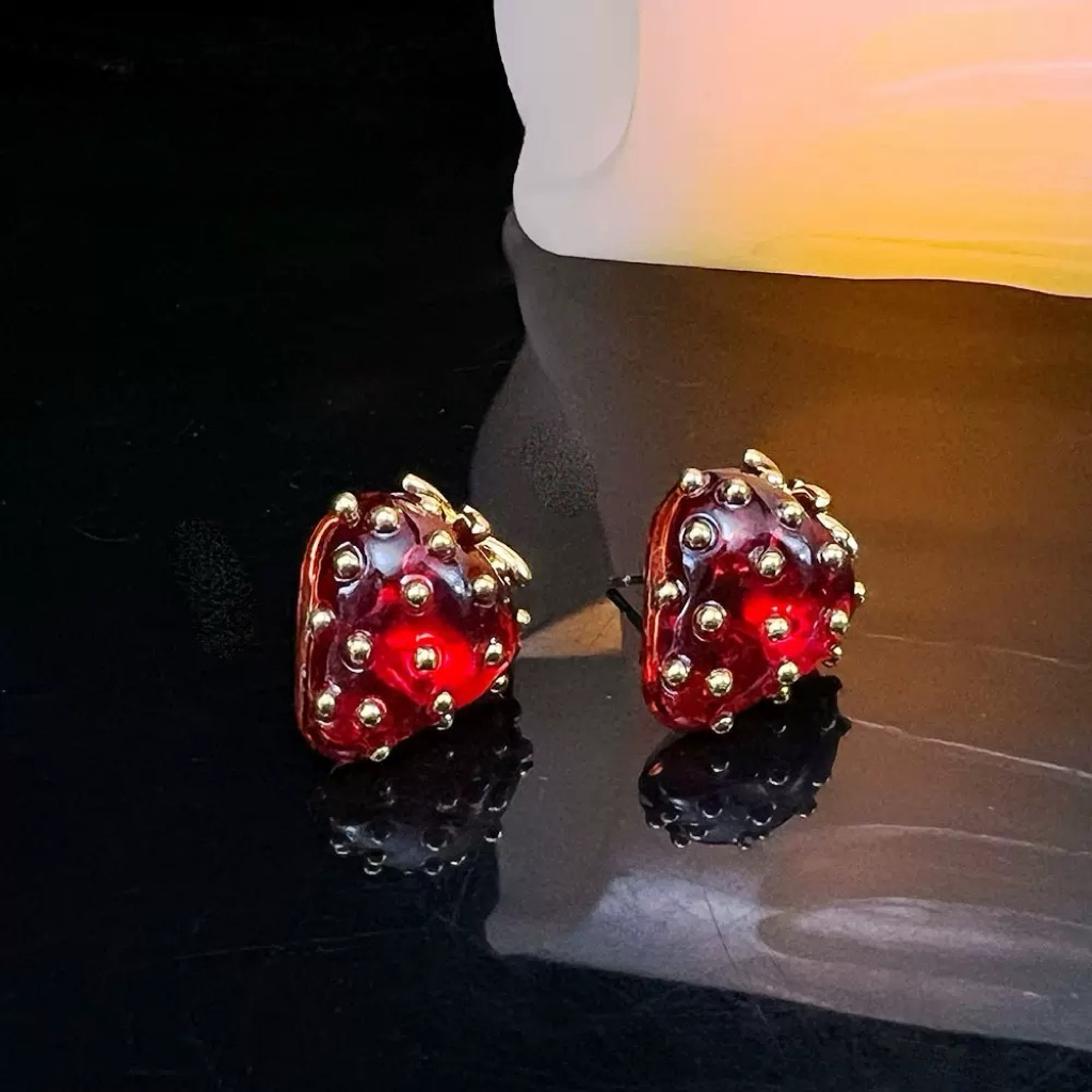 Strawberry Picnic Basket Jewelry Set