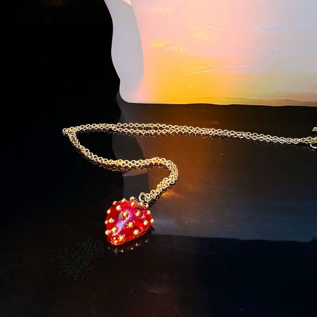 Strawberry Picnic Basket Jewelry Set