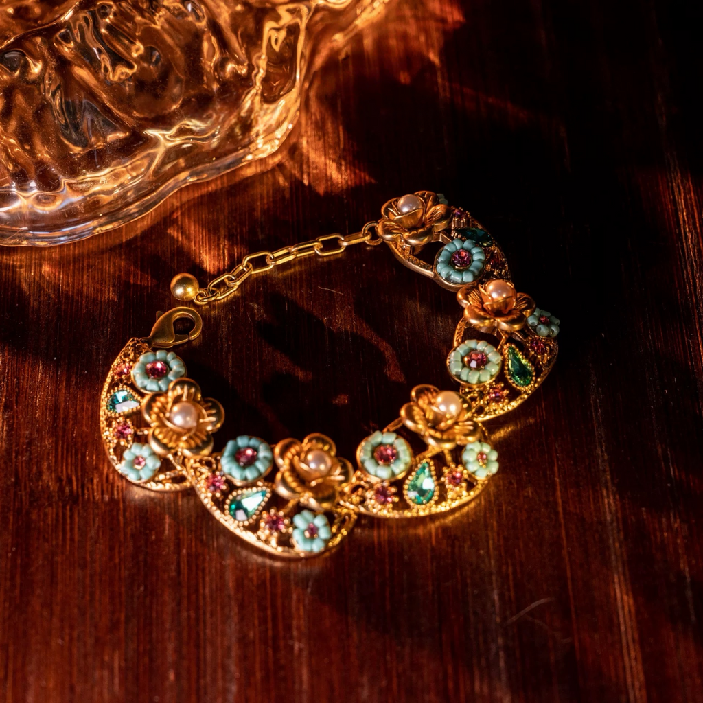 Victorian Renaissance Floral Suite | Genuine Freshwater Pearl Jewelry Set