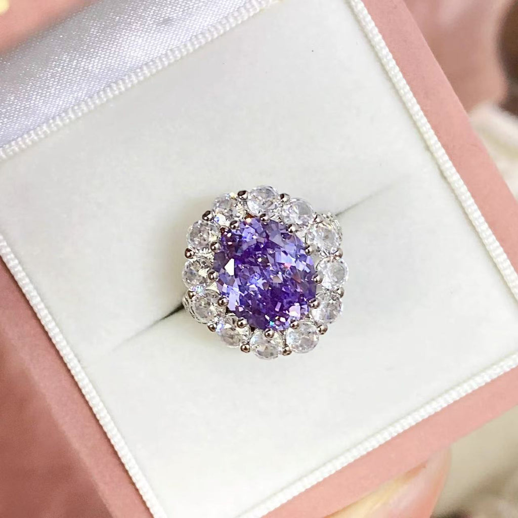 Handcrafted Oval-Cut CZ Statement Ring