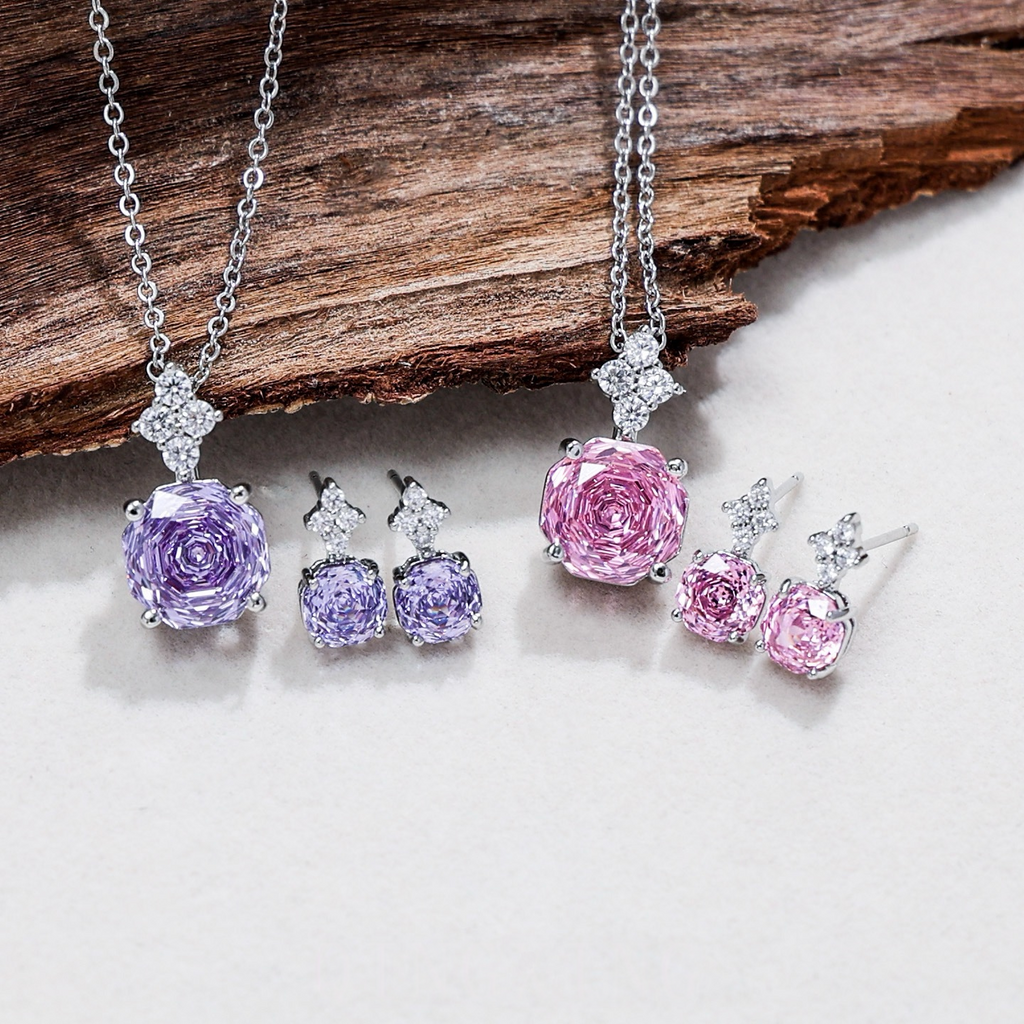 Whispers of Love Rose Necklace & Earrings