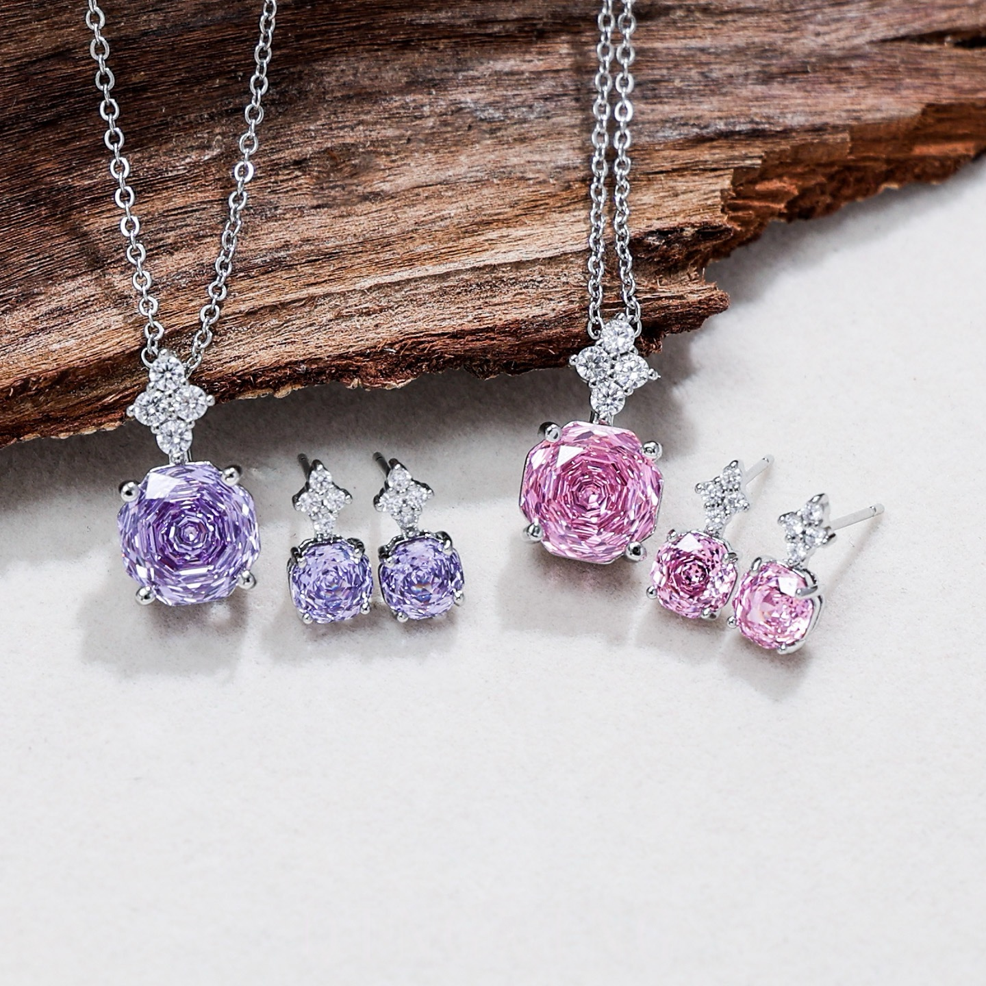 Whispers of Love Rose Necklace & Earrings