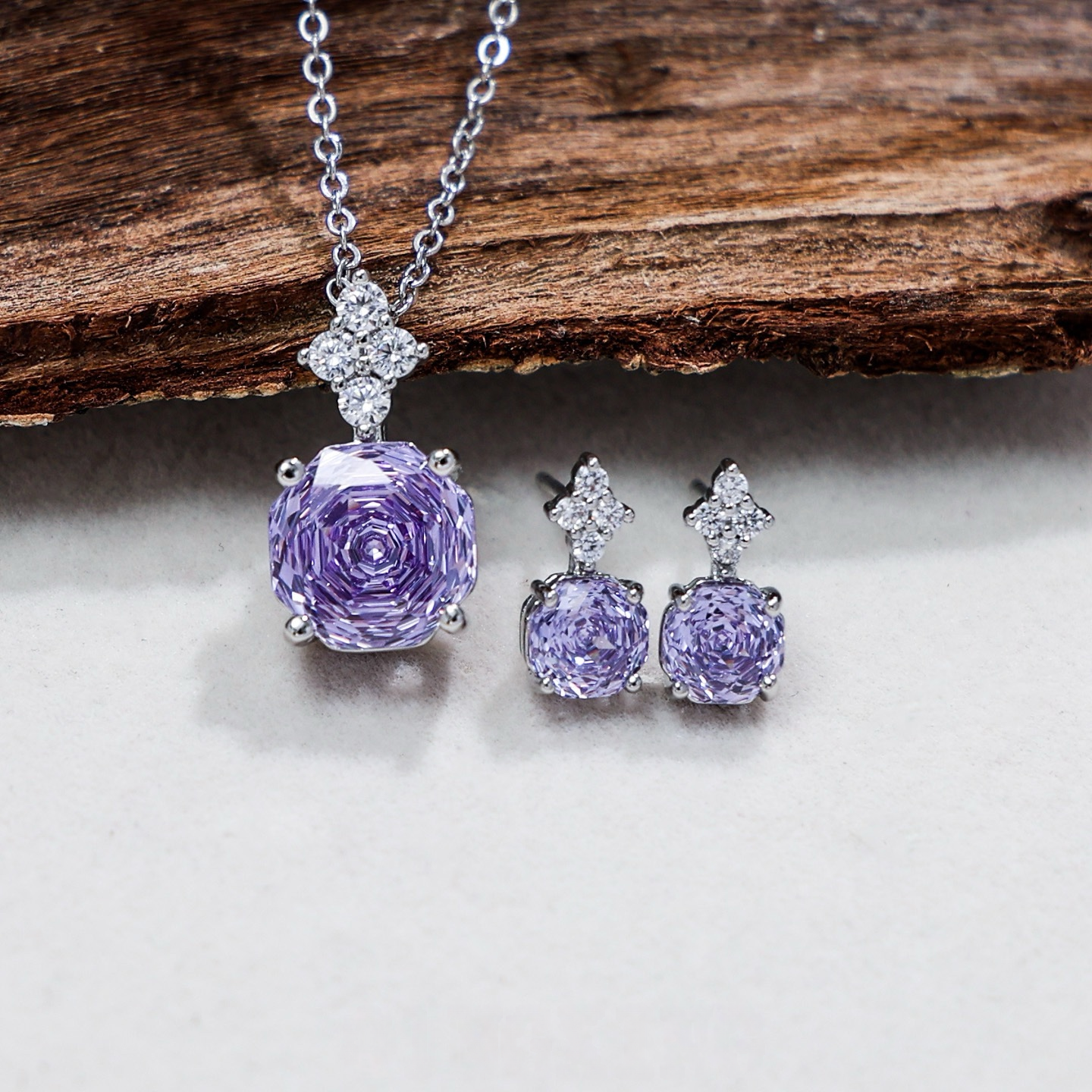 Whispers of Love Rose Necklace & Earrings