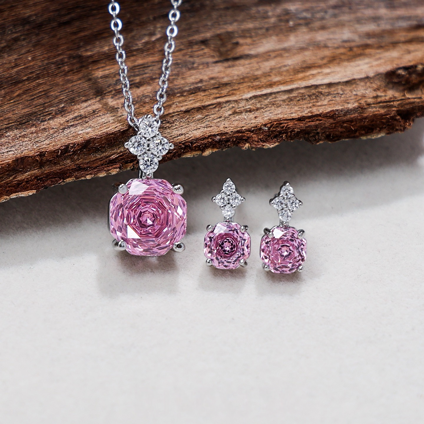 Whispers of Love Rose Necklace & Earrings