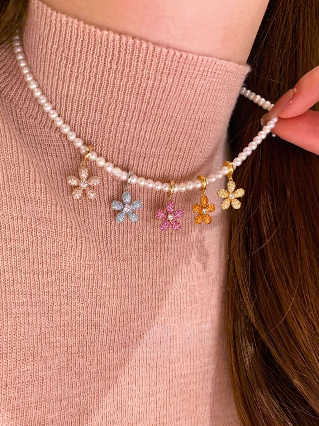 Macarons Daisy Freshwater Pearl Necklace