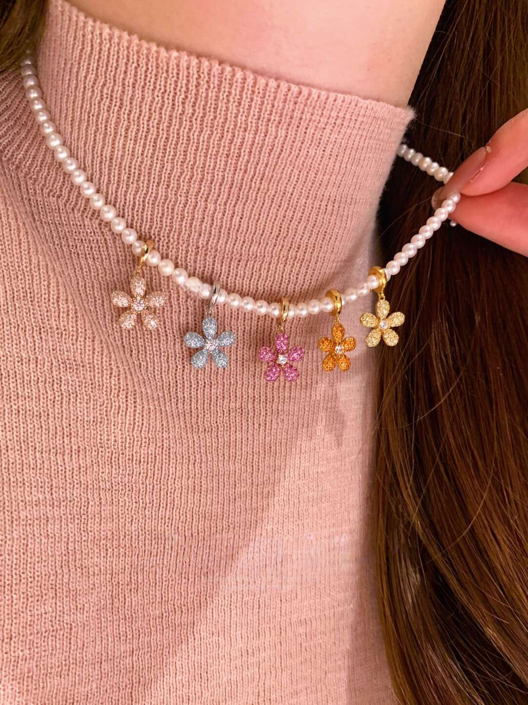 Macarons Daisy Freshwater Pearl Necklace