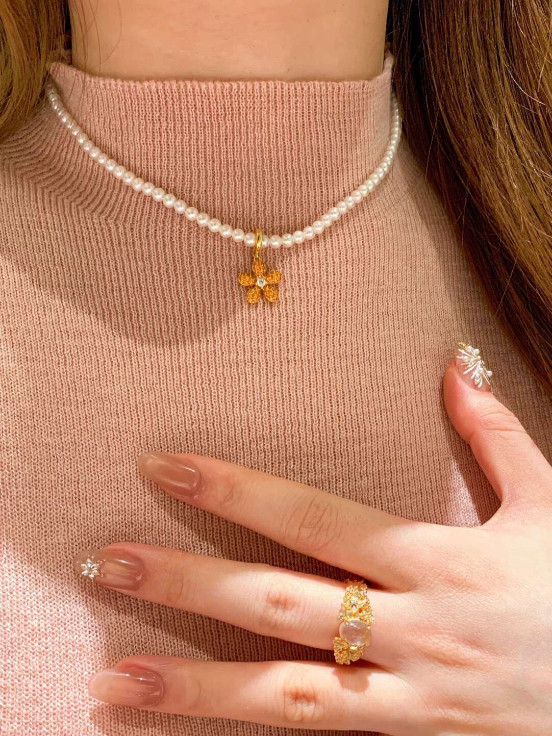 Macarons Daisy Freshwater Pearl Necklace