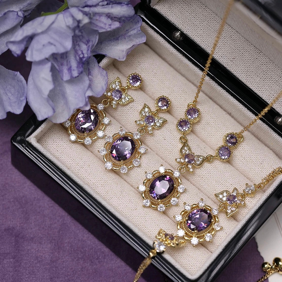 Lavender Dreams Butterfly Jewelry Set