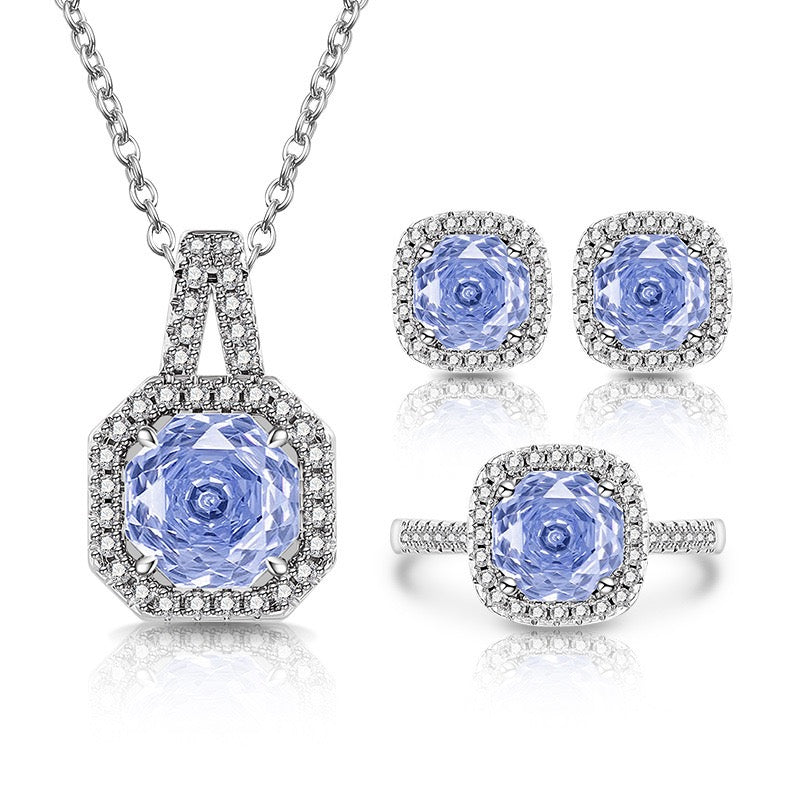 Rose-Cut Halo Jewelry Suite