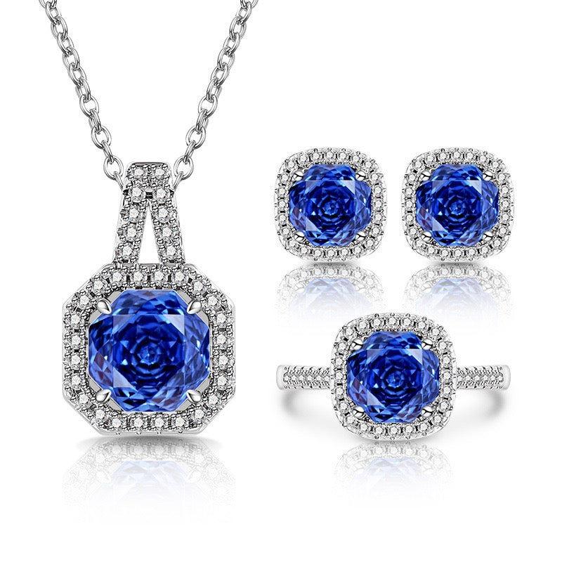 Rose-Cut Halo Jewelry Suite