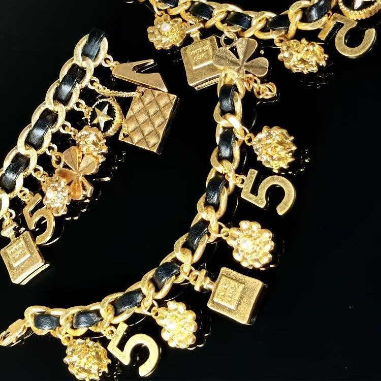 Parisian Chic Leather Chain | Vintage Iconic Charm Necklace Bracelet