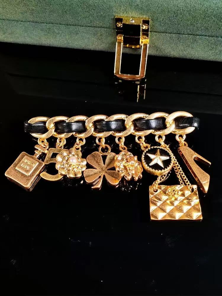 Parisian Chic Leather Chain | Vintage Iconic Charm Necklace Bracelet