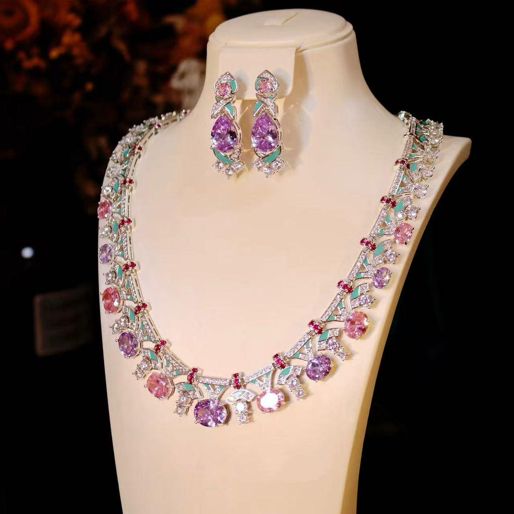 Art Deco Multi-Tone Gala Statement Jewelry Set