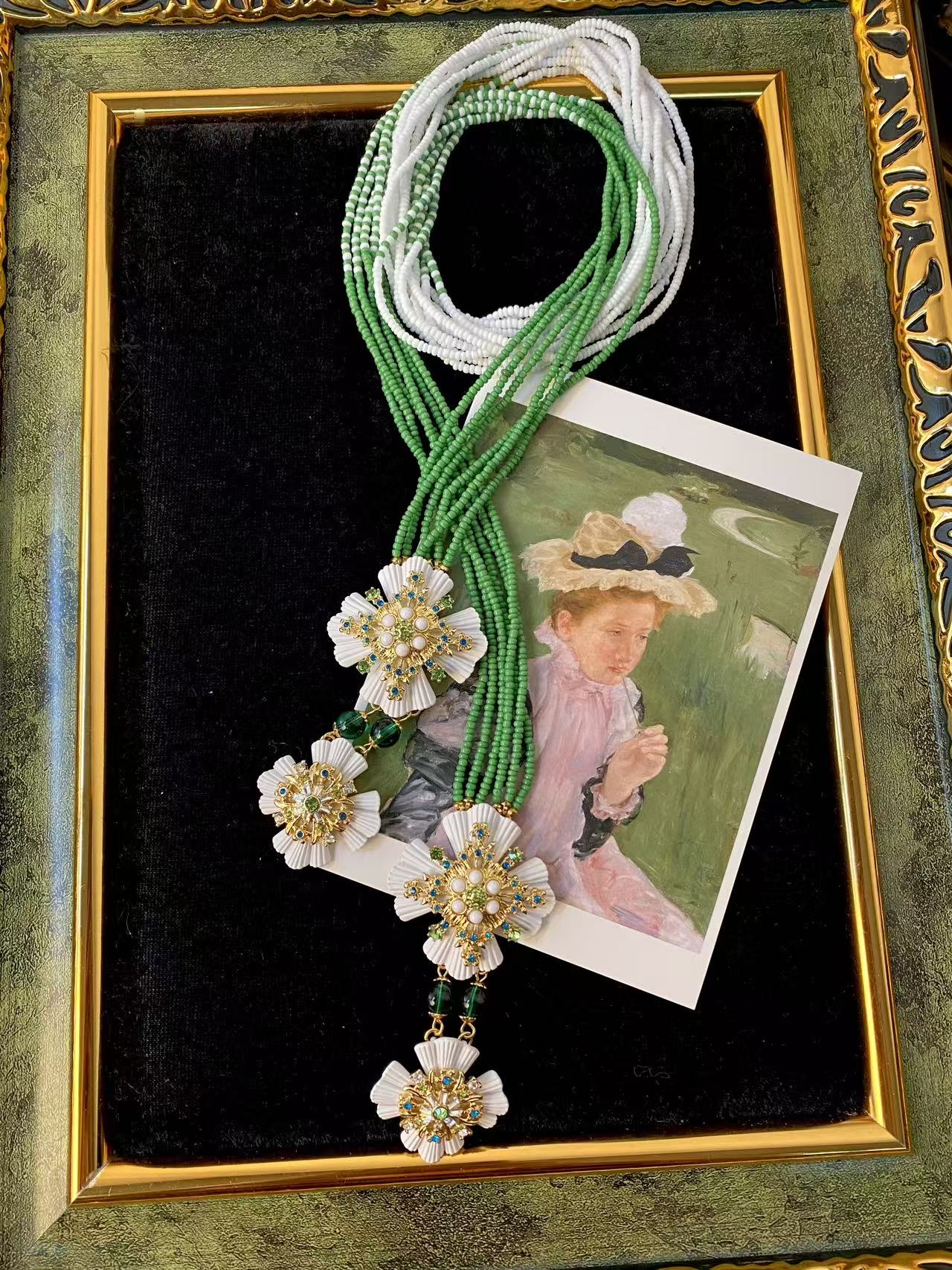Monet Garden Floral Jewelry Set|White Blossom Spring Collection