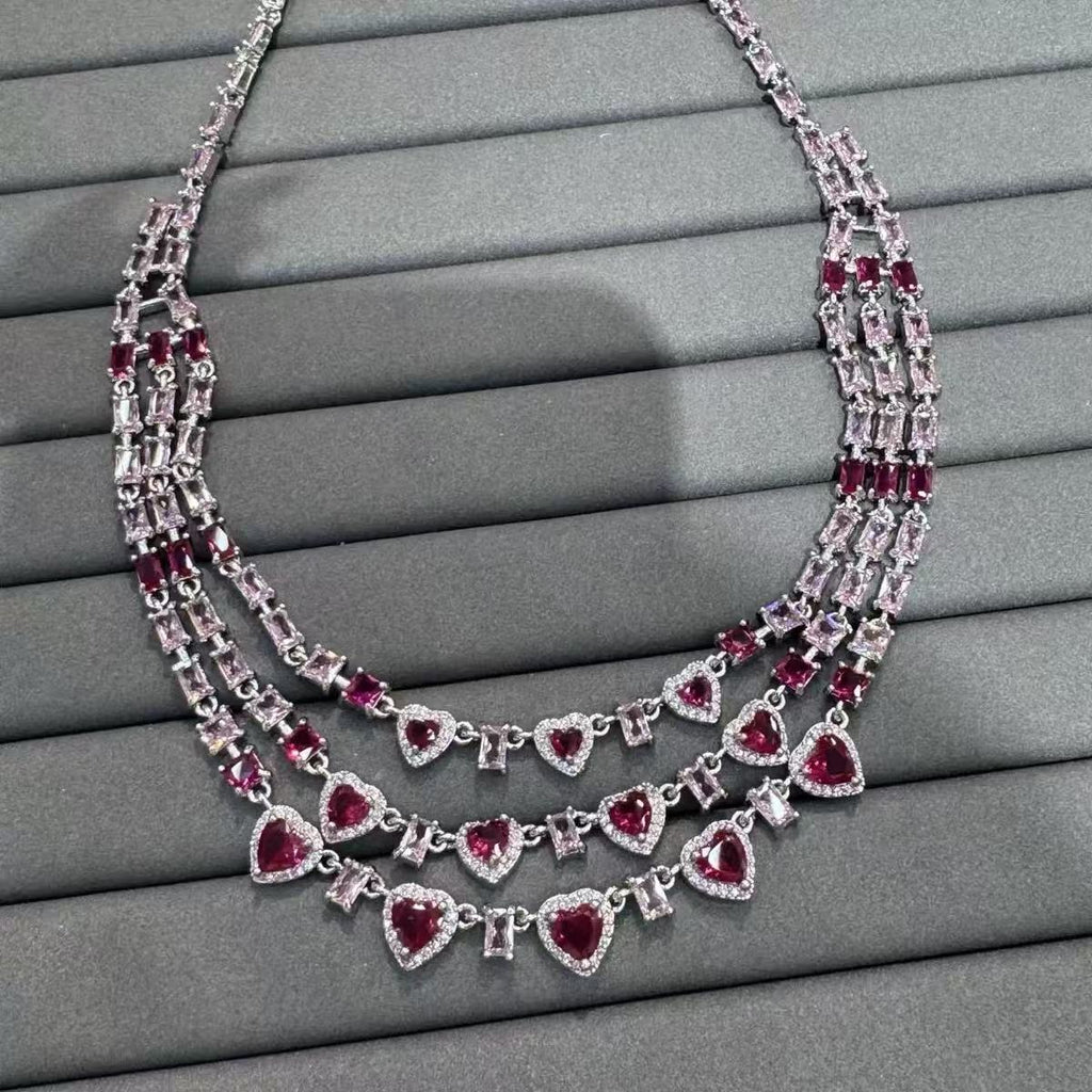 Heart Cascade Statement Parure|Luxury Gala Jewelry Set