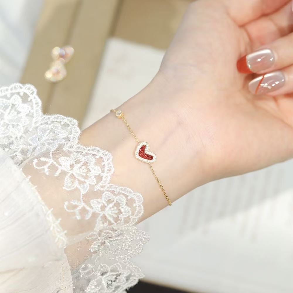 925 Sterling Silver Strawberry Jam Palmier Jewelry Set