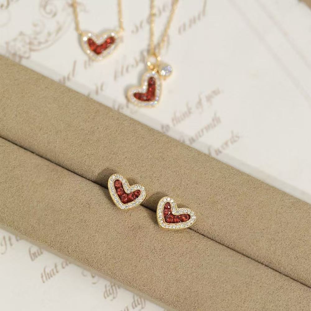 925 Sterling Silver Strawberry Jam Palmier Jewelry Set