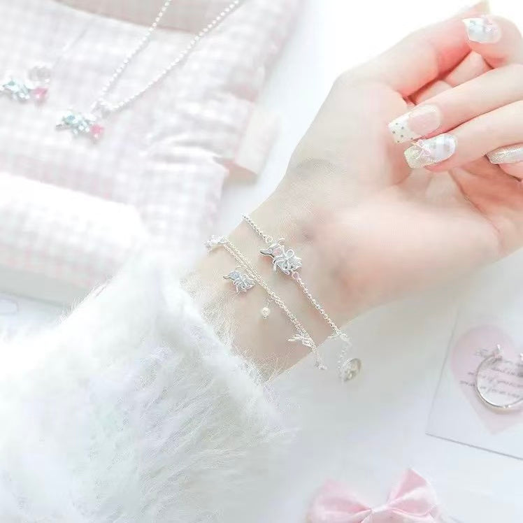 925 Sterling Silver Sweetheart Kitty Jewelry Set