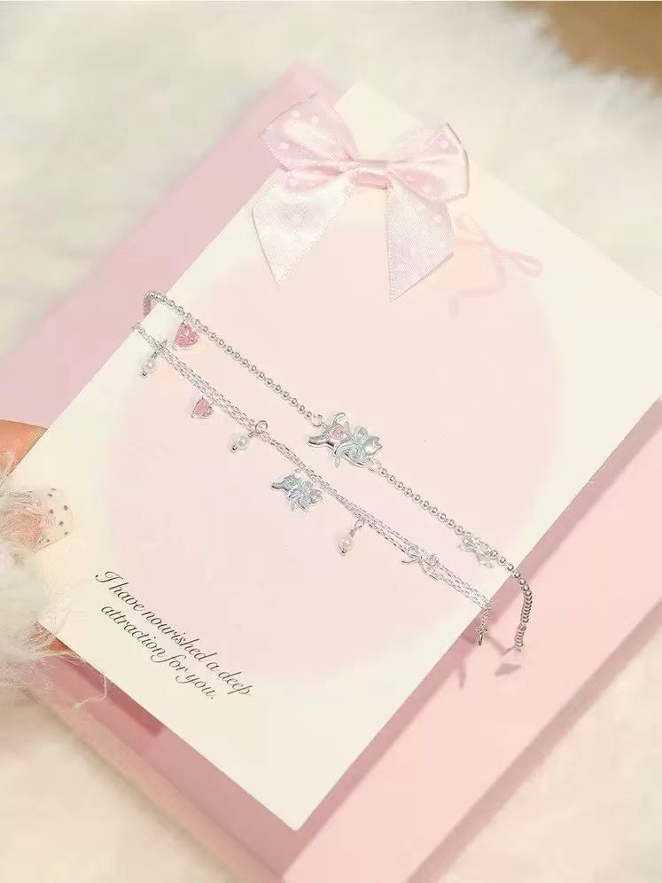 925 Sterling Silver Sweetheart Kitty Jewelry Set