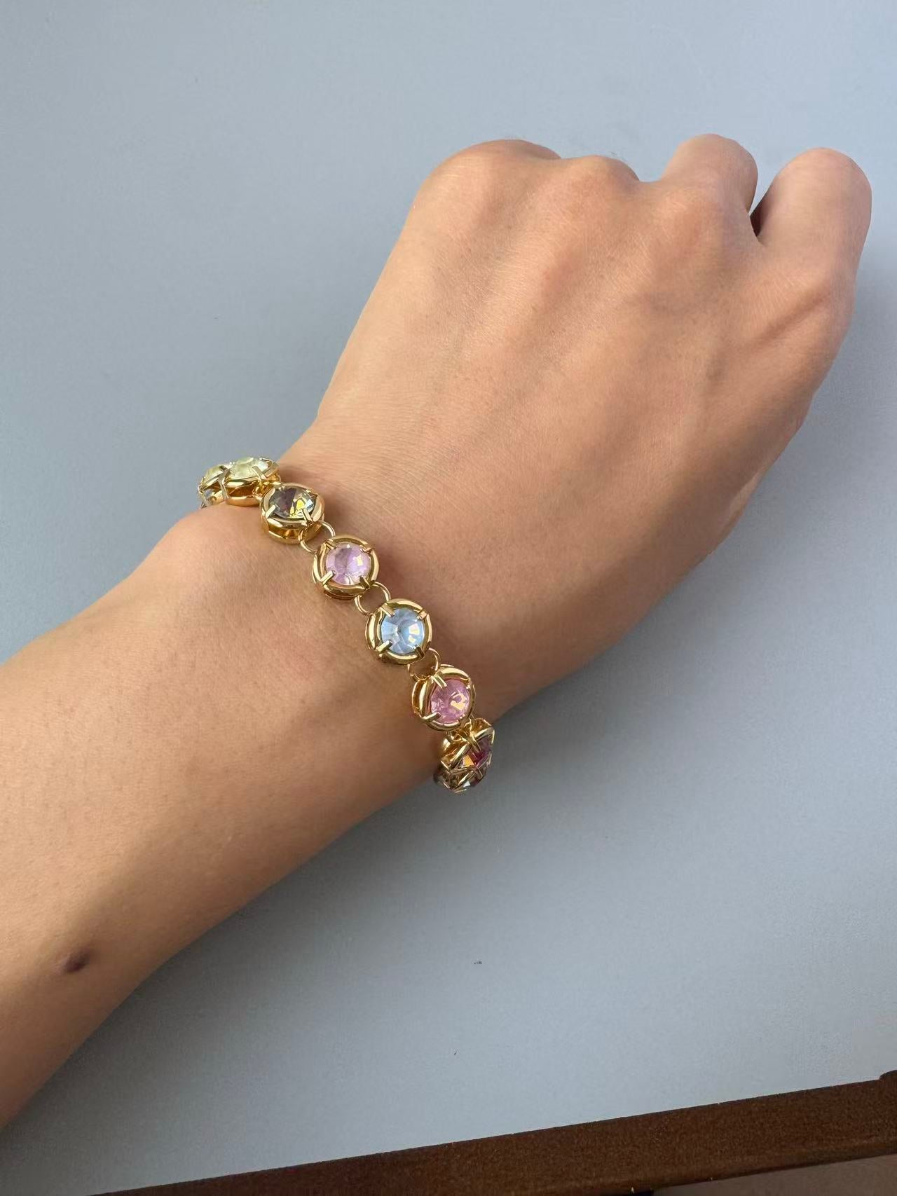 18K Gold Plated Multi-Color CZ Necklace