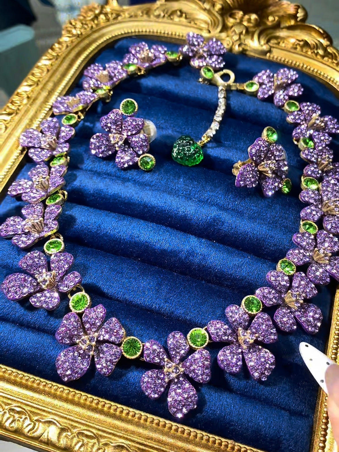 Vintage Amethyst Floral Statement Jewelry Set